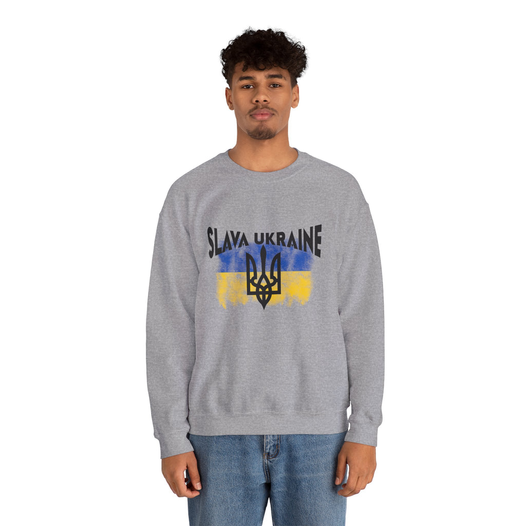Slava Ukraine Flag Crewneck Sweatshirt